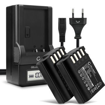 2x Ersatz Akku DMW-BLK22 + Ladegerät DMW-BTC15 für Panasonic Lumix DC-GH5 II DC-GH6 DC-S5 G9 GH5 GH5S Kamera - 1600mAh Ersatzakku Batterie, Ladekabel, Akkuladegerät