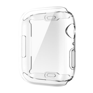 subtel 2 in 1 Schutzhülle für Apple Watch 7 - 41mm Bumper Case + Display Schutzglas, 360° Vollschutz f. Gehäuse u. Touch Bildschirm, Hülle Displayschutz Protector, Transparent