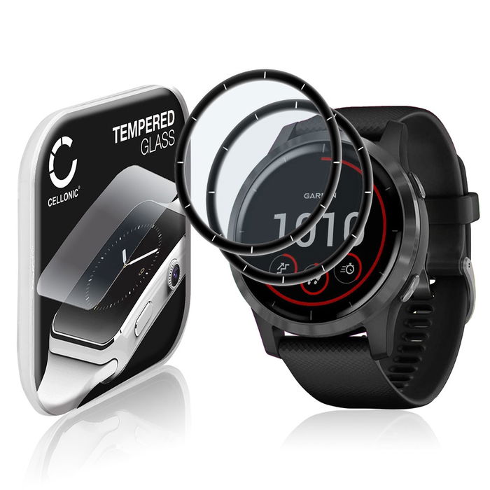 2x Garmin vivoactive 4 Displayschutzfolie 9H gehärtete Panzerglasfolie 2.5D von CELLONIC