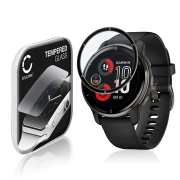 Displayschutzglas Garmin Venu 2 Plus (3D Full Cover, 9H, 0,33mm, Full Glue) Displayschutz Tempered Glass