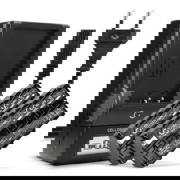 2x Akku für Sony HDR-FX1000E, HDR-FX7E, NP-F330, NP-F730, NP-F950, AC-SQ950D, BC-VM50 NP-F550 F330 F750 (2600mAh, 7.4V) + Ladegerät von CELLONIC