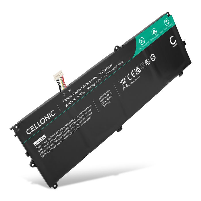 Battery for HP Elite x2 1012 G2, HSN-I07C, J104XL 7.6V 5700mAh from CELLONIC