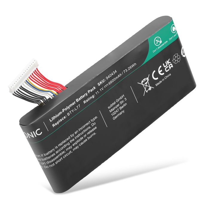 MSI BTY-L77 Akku 6600mAh Ersatzakku Batterie von subtel