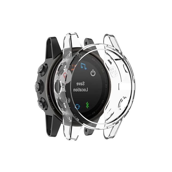subtel Schutzhülle für Garmin Fenix 5S Plus Bumper Case für 360° Schutz v. Gehäuse u. Touch Bildschirm - Smartwatchcase, Hülle Protector, Transparent