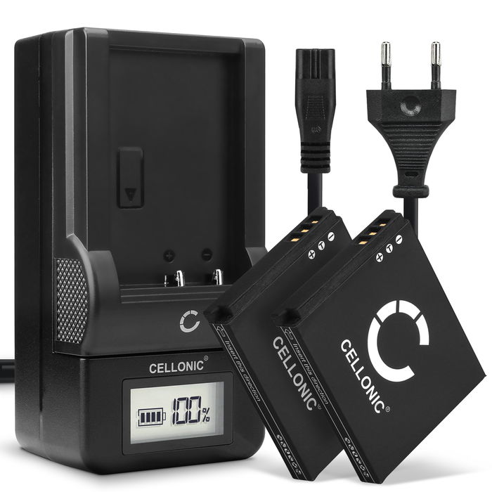 2x Canon Digital IXUS 80 IS Akku + Ladegerät 850mAh Ersatzakku Batterie von Cellonic