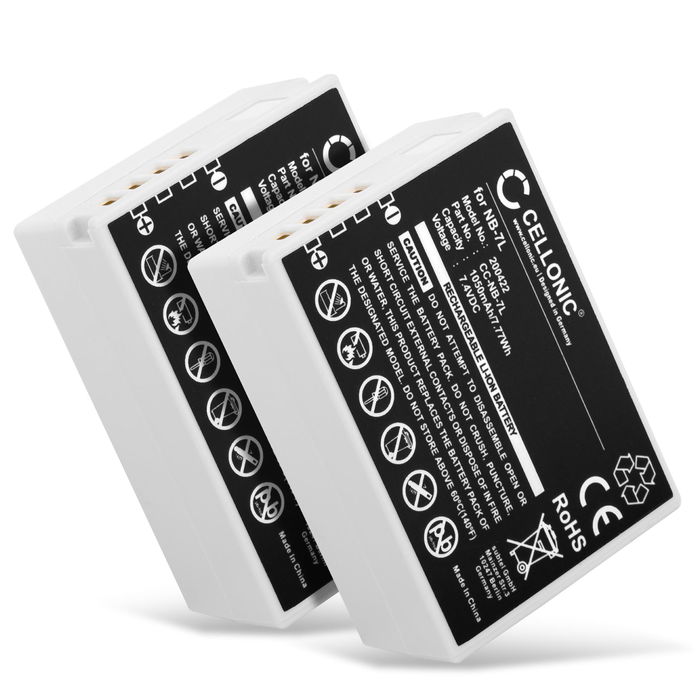 2x Akku für Canon PowerShot G10 Kamera, Ersatzakku 1050mAh Batterie