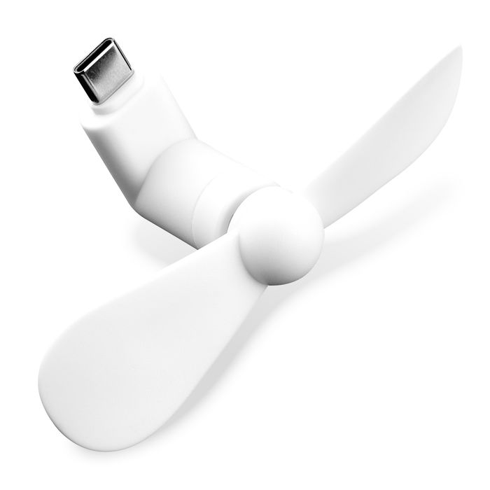 Samsung Galaxy S22 USB C Ventilator für Handy Smartphone Tablet - Android Miniventilator USB Gadget - Mini Lüfter Mobile Phone Fan, weiß