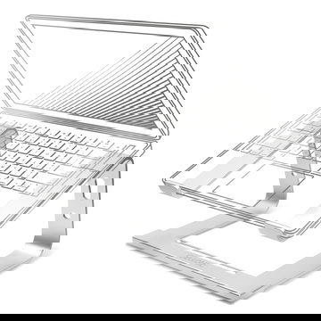 Universeller Laptopständer von CELLONIC - Verstellbare, leichte, ergonomische Computererhöhung aus Aluminium mit Lüftungsschlitzen – Passend für alle Laptop- und Notebookmodelle