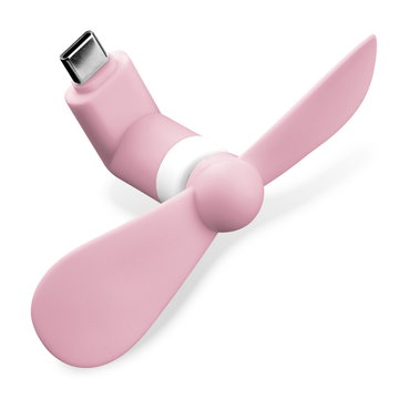 CELLONIC USB C Phone Fan for Smartphone, Mobile Phone, Tablet, Switch - Cute & Powerful Type C OTG Plug In Mobile Fan - Mini, Portable Travel Fan - Pink