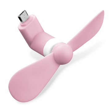 CELLONIC Micro USB Ventilator für Handy Smartphone Tablet: Handyventilator mit Micro-USB Anschluss Stecker - Android Miniventilator USB Gadget - Mini Fan Lüfter, Reiseventilator, leise tragbar klein rosa