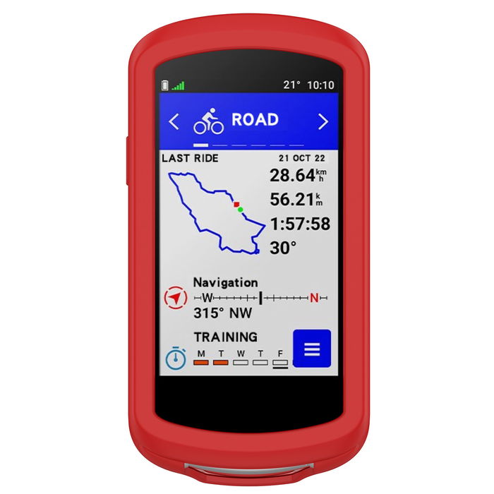 Garmin Edge 1040 Schutzhülle, Silikoncase - Schutz für GPS Fahrrad Navi / Bike Computer, rot - Silikon Bumper Cover Hülle Tasche
