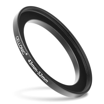 43mm - 52mm Step-Up-Ring Kamera-Filteradapter für Canon, Nikon, Sony, FujiFilm, Olympus Objektive von CELLONIC