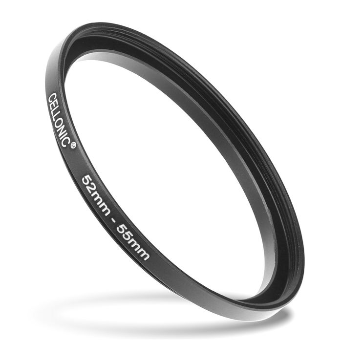 CELLONIC 52mm to 55mm Step Up Ring – Lens Filter & Hood Stepping Up Adapter Ring Mount Adapter for Canon, Nikon, Sony, Fuji, Olympus Camera Lenses