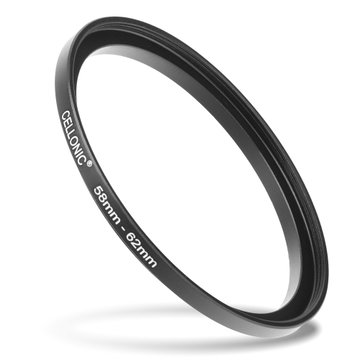58mm - 62mm Step-Up-Ring Kamera-Filteradapter für Canon, Nikon, Sony, FujiFilm, Olympus Objektive von CELLONIC