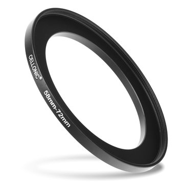 58mm - 72mm Step-Up-Ring Kamera-Filteradapter für Canon, Nikon, Sony, FujiFilm, Olympus Objektive von CELLONIC