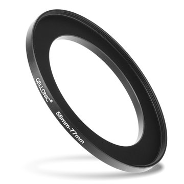 58mm - 77mm Step-Up-Ring Kamera-Filteradapter für Canon, Nikon, Sony, FujiFilm, Olympus Objektive von CELLONIC