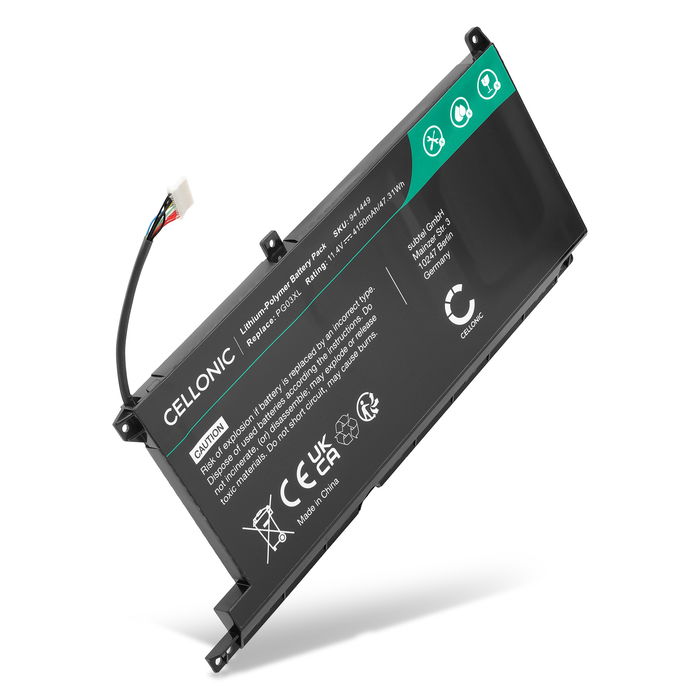 Akku für HP PG03XL Laptop, 11.4V Ersatzakku 4150mAh Batterie
