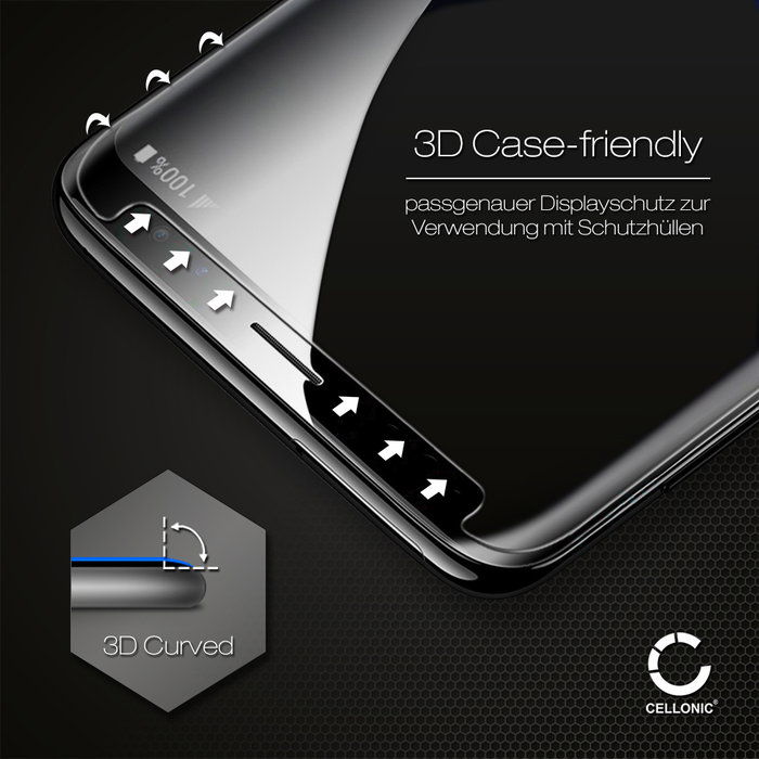 Displayschutzglas Xiaomi Redmi Note 7 Global (3D Case-friendly, 9H, 0,33mm, Full Glue) Displayschutz Tempered Glass