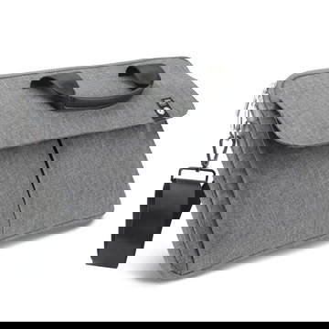 Laptoptasche mit Schulterriemen – Schützende und vielseitige Laptop-Tasche von 14,1 bis 15,4 Zoll mit mehreren Fächern für Arbeit, Schule, Büro und auf Reisen – grau