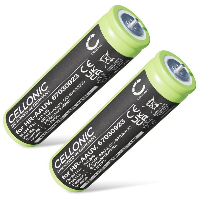 2x Braun Series 3 370cc Akku 2000mAh Ersatzakku Batterie von CELLONIC