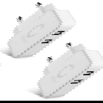 2x USB Ladegerät für 5V / 1A, 1000mA mit 17W - 3.4A, USB Schnellladegerät USB Netzteil für Steckdose USB Ladestation Ladestecker