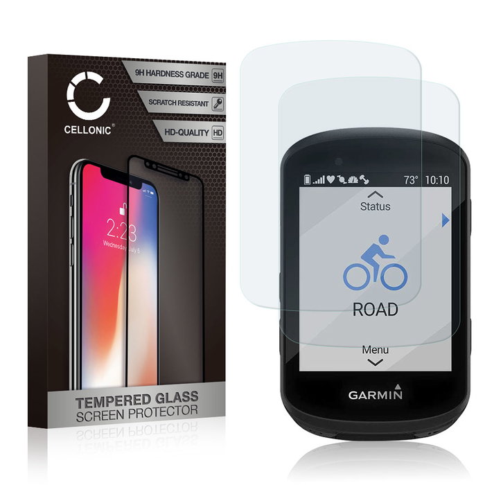 2x Garmin Edge 840 Solar Displayschutzfolie 9H gehärtete Panzerglasfolie 2.5D von Cellonic