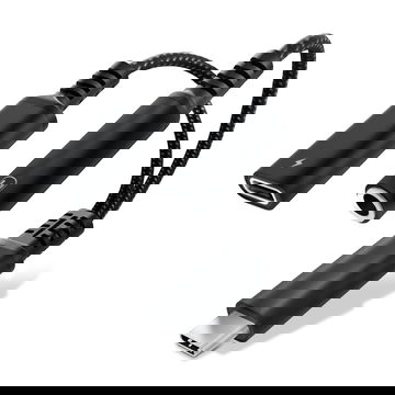 CELLONIC 2-in-1 Kopfhörer-Adapter USB-C Klinke, 3,5 mm Aux-Splitter Audio und Ladeanschluss mit 60W PD für iPhone, Samsung, Handy, Headset, Kopfhörer - schwarz