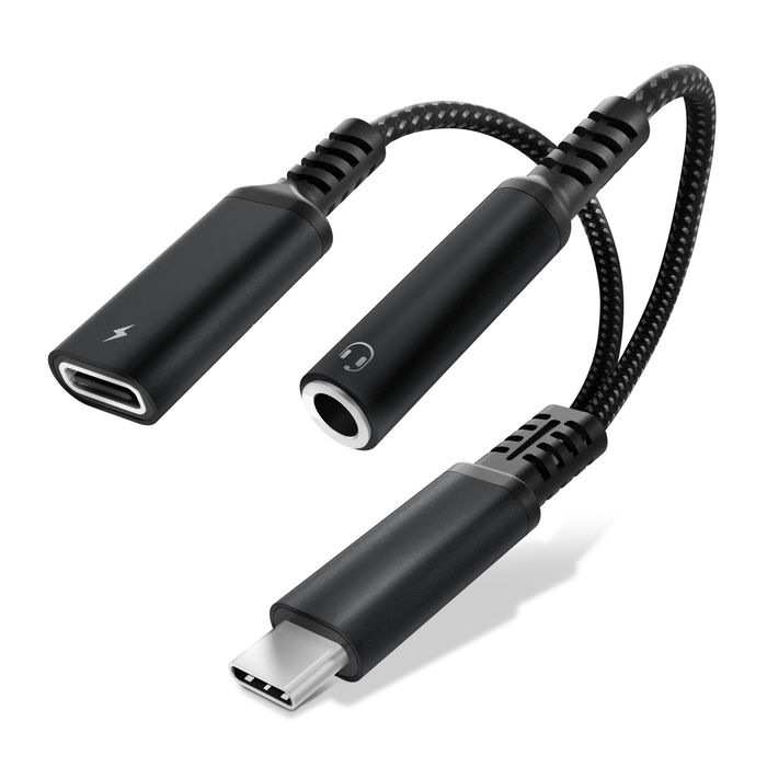 Samsung Galaxy Note 10 Plus USB C Auf Klinke Adapter Aux Splitter von Cellonic - schwarz