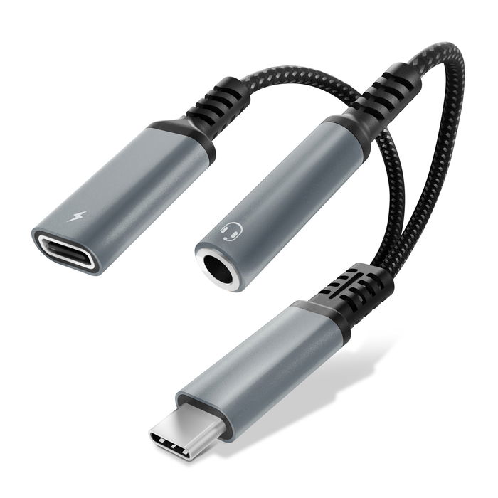 Honor 400 Pro USB C Auf Klinke Adapter Aux Splitter von Cellonic - schwarz