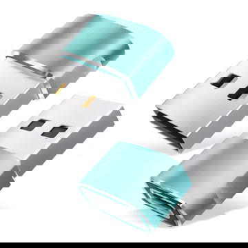 2x USB-C auf USB-A-Adapter – USB-C-Buchse auf USB-A-Stecker Konverter zum schnellen Laden & für schnelle Datenübertragung für iPhone, iPad, Galaxy, Telefon, Tablet, Laptop - grün