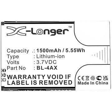 Akku für Nokia 6300 4G 8000 4G TA-1286 TA-1287 TA-1291 TA-1294 TA-1300 TA-1303 TA-1305 TA-1311 TA-1324 TA1307 - BL-4AX (1500mAh) , Ersatzakku