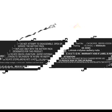 Akku für ASUS Pro P3540FA, Pro P3540FB, Pro 3548FB Laptop - 4500mAh 15.4V