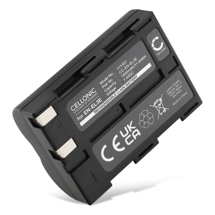 Battery for Nikon D100 D50 D70 D70s EN-EL3 / EN-EL3a (1600mAh, 7.4V) from CELLONIC