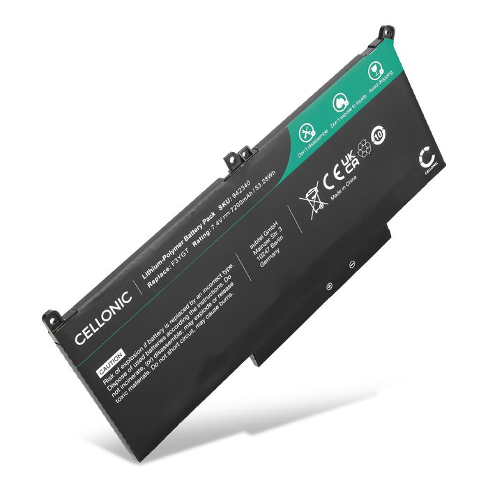 Dell Latitude 7390 Akku 7200mAh Ersatzakku Batterie von Cellonic