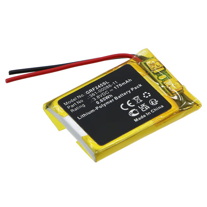 Battery for Garmin Forerunner 245, Forerunner 245 Music - 361-00086-11 (170mAh ) Replacement battery