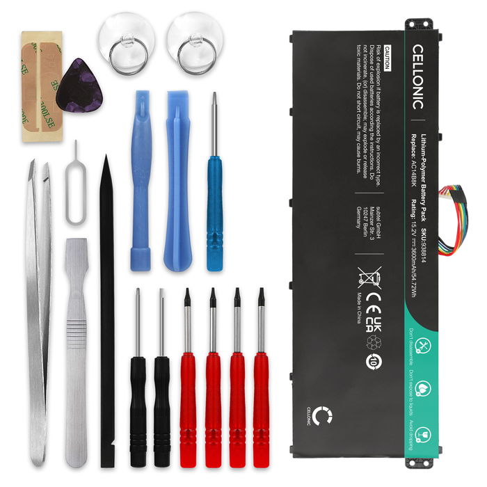 Acer AC14B7K Akku + Werkzeug-Set 3600mAh Ersatzakku Batterie von subtel