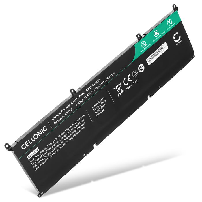Dell 70N2F Akku 6000mAh Ersatzakku Batterie von Cellonic