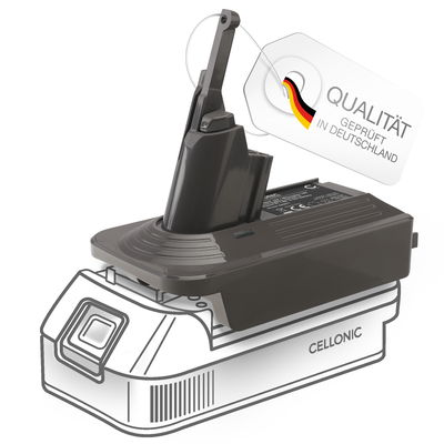 DeWalt 18V-20V oder Milwaukee 18V auf Dyson V7 und Dyson V8 Akku Adapter von CELLONIC