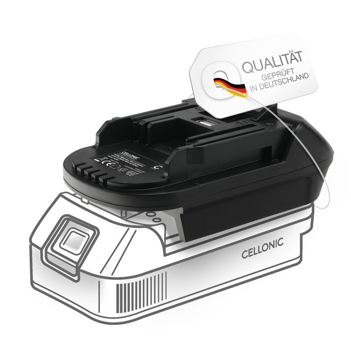 DeWalt / Milwaukee 18V / 20V zu Makita BTW251 Akku-Adapter von Cellonic