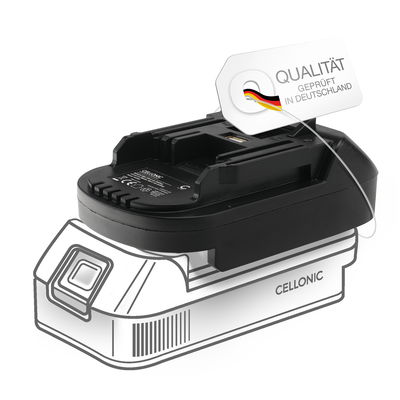 Bosch GBA 18V auf Makita 18V Akku Adapter BS18MT für Makita Werkzeuge von CELLONIC