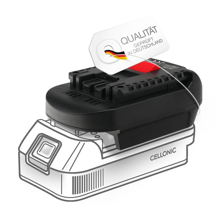 DeWalt / Milwaukee 18V auf Bosch BSH180 Akku-Adapter von Cellonic