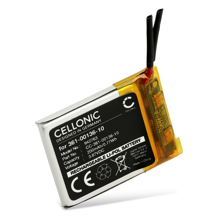 Garmin 361-00136-10 Akku 200mAh Ersatzakku Batterie von Cellonic