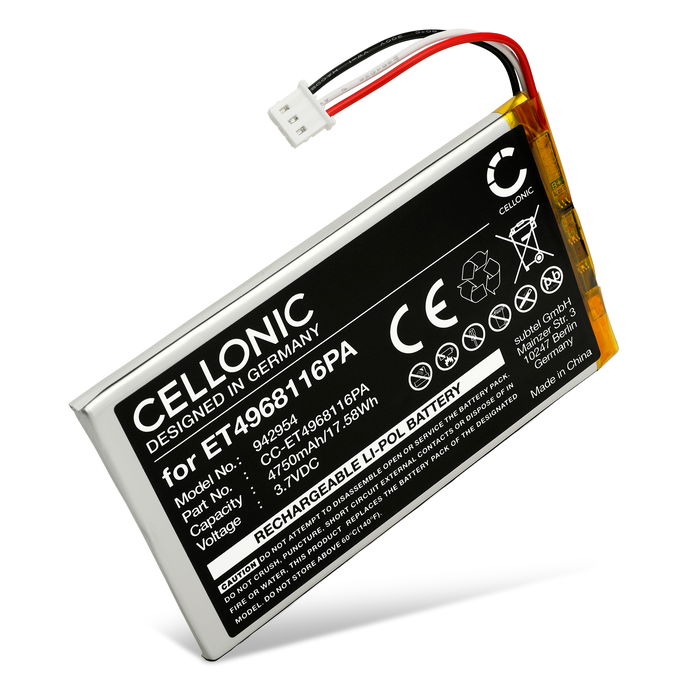 Battery for Voice Caddie Swing Caddie SC300 / SC300 Portable Golf Launch Monitor 4750mAh from CELLONIC