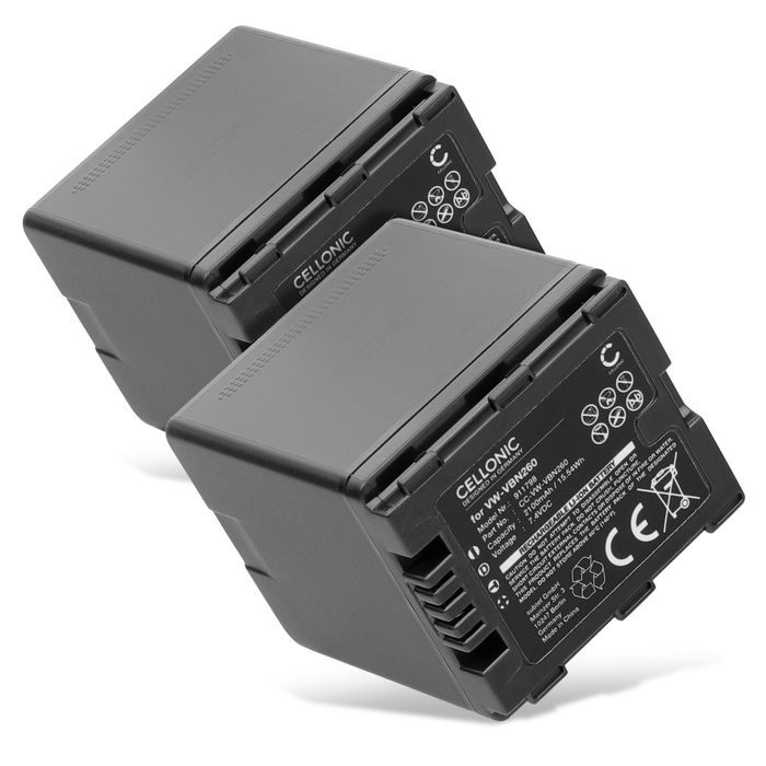 2x Akku für Panasonic HDC-TM900 HDC-HS900 HDC-SD900 HDC-SD800 HC-X900 / X900M 2100mAh von CELLONIC