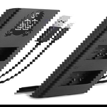 USB-Doppelladegerät (AHDBT-1301) für GoPro HERO13 Black + 1m + USB Kabel von CELLONIC