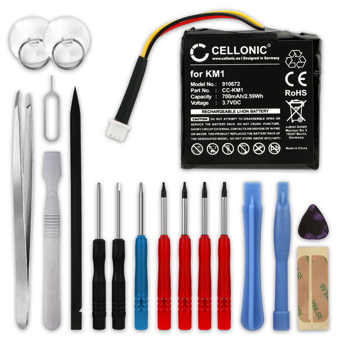 TomTom 4EN42 Akku + Werkzeug-Set 17tlg 700mAh Ersatzakku Batterie von subtel