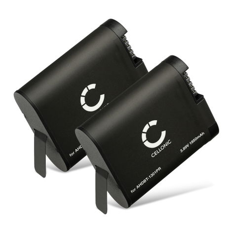 2x Battery for GoPro HERO13 Black AHDBT-1301PR (1900mAh, 3.89V) from CELLONIC