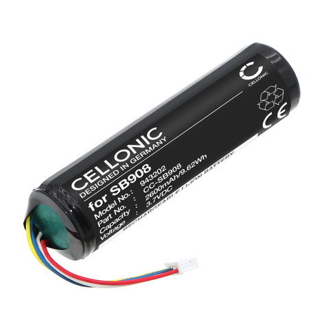 Battery for Shure MXW2X SB908 (2600mAh, 3.7V) from CELLONIC