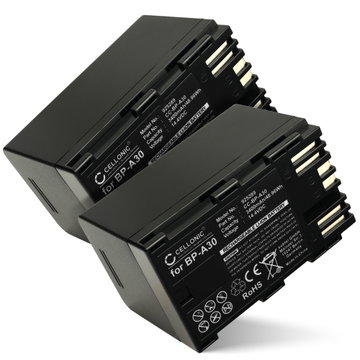 2x Akku für Canon XF605, EOS C300 Mark II, XF705, CA-CP200L, BP-A30, EOS C200B BP-A30 (3400mAh, 14.4V) von CELLONIC