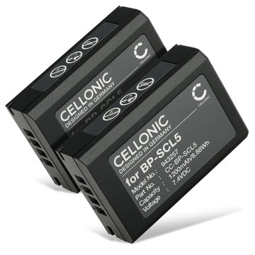2x Akku für Leica M10, M10-R, M10-P BP-SCL5 (1200mAh, 7.4V) von CELLONIC